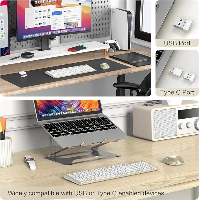 Wireless Keyboard and Mouse, USB Type C Rechargeable Slim Silent Keyboard Mouse, Compact Full-Size Keyboard with Number Pad and Cover for Windows, macOS, PC/Computer/Laptop - Gold