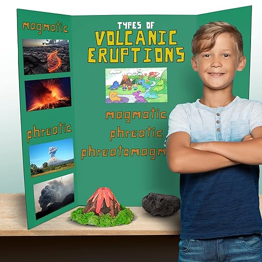 Flipside Products 36” x 48” Foam Project Boards for Presentations, Science Fair, School Projects, Event Displays and Trifold Picture Board - Green - 3 Pack