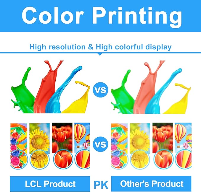 LCL LC404 Ink Cartridge Replacement for Brother LC 404 LC-404 LC404BK LC404BK LC404C LC404M LC404Y Ink for MFC-J1205W XL MFC-J1215 MFC-J1215W Printers (4 Pack,1 Black 1 Cyan 1 Magenta 1 Yellow)