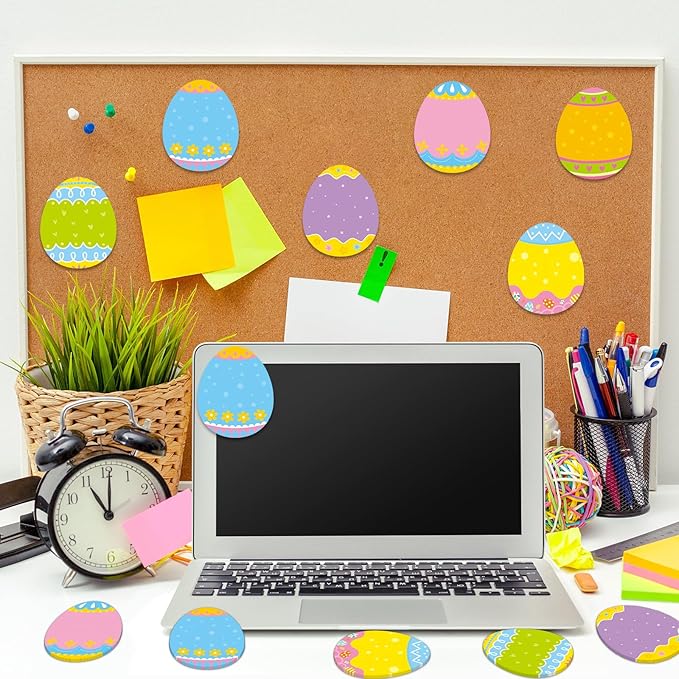 30 Pack Easter Egg Sticky Notes - 600 Sheets Spring Easter Sticky Note Pads for Kids Easter Gift Party Favor Message Reminder Studying School Office