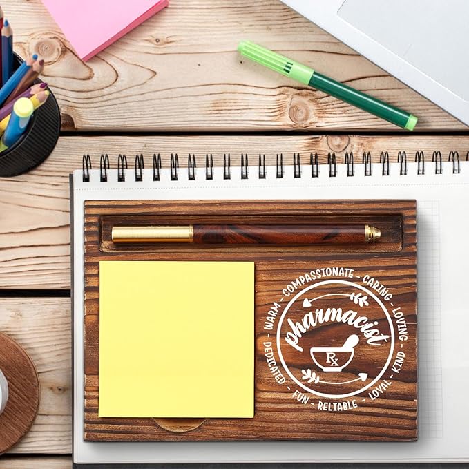 Pharmacist Gift Sticky Note Holder, Pharmer Appreciation Gift, Thank You Gifts for Pharmacy Technician Future Pharmacist Pharmacology PHARMD Gift Self-Stick Note Pad Holders Desk Organizer TZP22