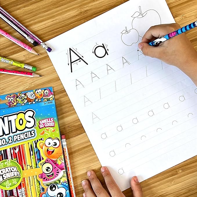 Scentos Scented Pencils for Kids - No. 2 Lead Pencils - Cute Pencils - For Ages 3 and Up - 24 Pack