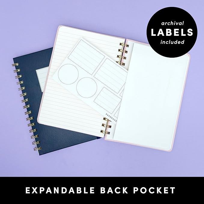 PAPERAGE Lined Spiral Journal Notebook, (Bright Whimsical Garden), 160 Pages, Medium 5.5 inches x 8 inches - 100 GSM Thick Paper, Hardcover, Double-Wire Spiral Journal & Notebook