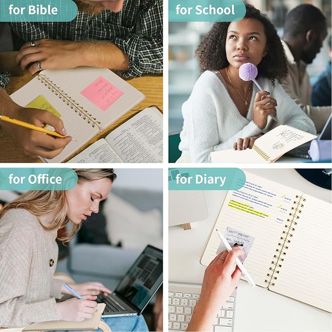 Lined Spiral Notebook College Ruled A5 Journal Book for Note Taking, 160 Pages Writing Journal for Office and Home School Supplies 5.75x8.125 inch (Pink/MintGreen/Violet)