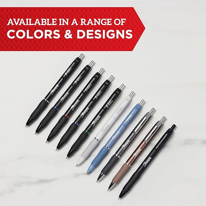 SHARPIE S-Gel Pens, Gel Pens, Medium Point (0.7mm), Blue Ink Gel Pen, 36 Count