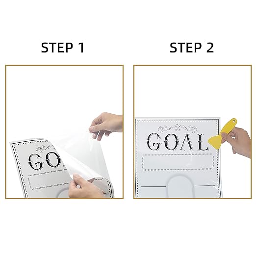 Goal Setting Fundrasing Thermometer - 48"x12" Dry Erase Self-Adhesive Goal Tracker - Poster Charts for Home, School and Office