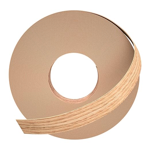 GSCIT Club Red Oak Edge Banding, 5/8 inch x 25ft roll of Veneer Edge Banding Preglued Flexible, Wood Tape Banding for Cabinet Repair
