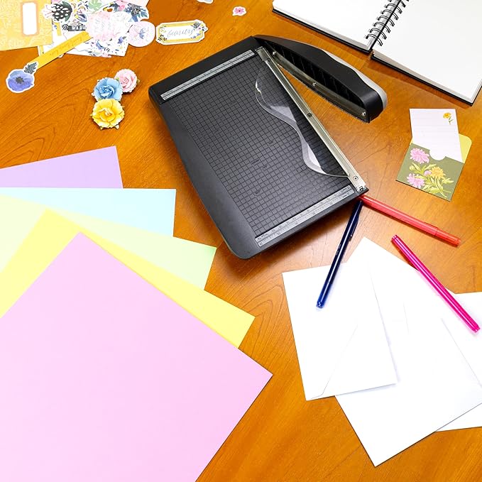 Cardstock 8.5 x 11 Paper Pack - 65lb Smooth Card Stock for Crafts, Cardmaking, Printers - 100 Scrapbook Sheets, 5 Assorted Colors - Double Sided with Solid Core, Pastel
