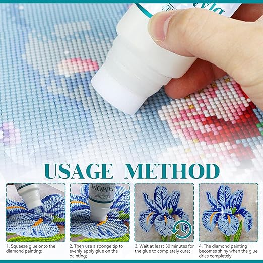 Diamond Painting Sealer, Puzzle Glue Clear, Diamond Painting Accessories with Permanent Fixation and Shining Effect, Diamond Painting Art Glue for 5D Diamond Painting, Puzzle and DIY Crafts (120ml*3)