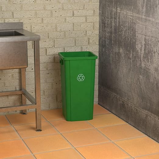 23 Gallon Green Square Commercial Trash Can