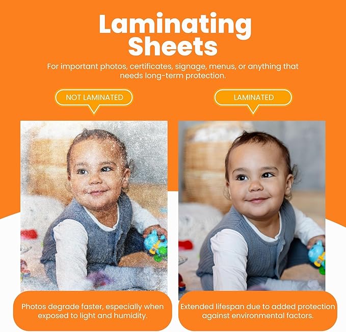 Performore 100 Pack Laminating Sheets, Hold 11 x 17 Inch, 3.5 Mil Clear Thermal Laminating Pouches 11.5 x 17.5 Inch Lamination Paper for Laminator, Round Corner