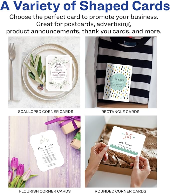 Avery Printable Postcards with Sure Feed Technology, 4" x 6", White, 100 Blank Postcards for Laser Printers (5389)