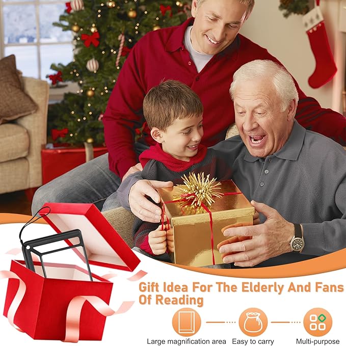 5X Full Page Magnifying Glass for Reading, Lightweight Rectangular Magnifier Provides Large Book Page Viewing Area, Upgraded Handheld Magnifier for Reading Small Prints for Seniors, Low Vision