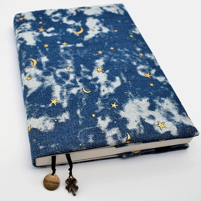 BLBMH Book Covers for Paperbacks Adjustable Fabric Book Sleeve Cover Protector Fit for 5.5x8.5 inch Hardcover Softcover Book Novels Notebook - Denim 8.5in