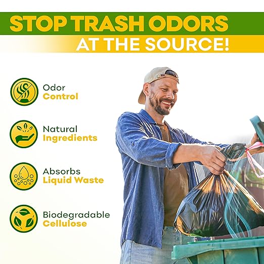 BEEST Dumpster Defender - 1.5lbs Outdoor Trash Can Deodorizer & Liquid Waste Absorber (Made in USA) Biodegradable Trash Can Odor Eliminator - Powerful Garbage Deodorizer for Always-Fresh Bins - 7 Cups