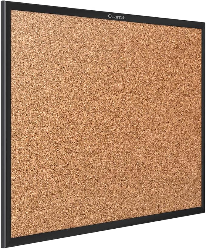 Quartet Cork Board, Bulletin Board, 4' x 3' Corkboard, Black Frame (2304B)