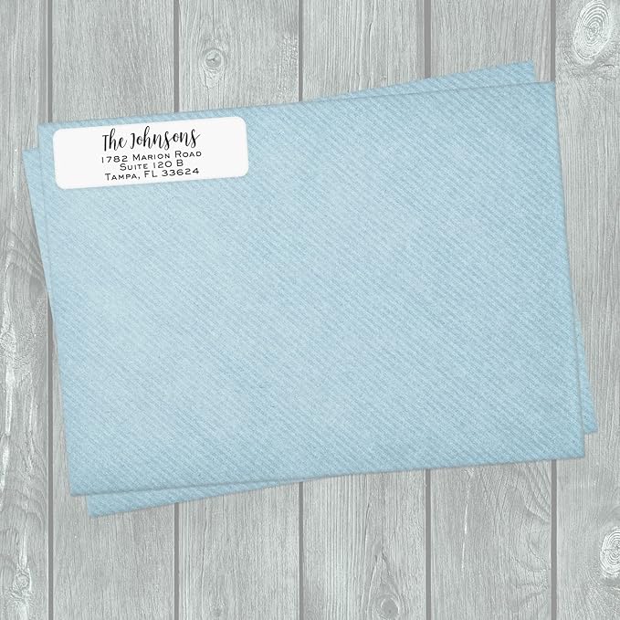 Mixed Script Font Rolled Address Labels/Roll of 500 Chic Black and White Personalized Address Labels/Designer Return Address Stickers in Elegant Plastic Dispenser