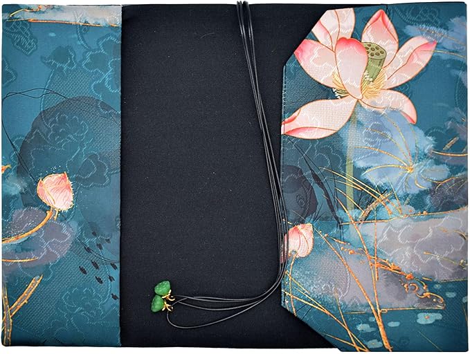BLBMH 5.5x8.5 inch Book Cover for Paperbacks- Adjustable Fabric Book Sleeve Cover Protector Hardcover Softcover Book Novels Notebook Bible - Lotus B