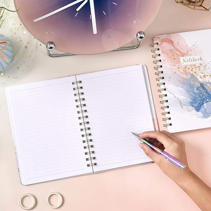 Ruled Notebook/Journal - Daily Planner with Premium Thick Paper, 6.2" X 8.4", Spiral Notebook/Journal, Banded with Waterproof Hardcover, Exquisite Inner Pocket for School, Office & Home