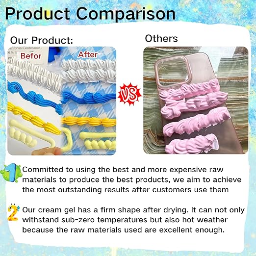 ASTRYAS Cream Glue,10Pcs 100g Decoden Fake Whipped Cream Glue DIY Phone Case Kit with Plastic Piping Tip for DIY Handmade Craft Decoration - Pony Color
