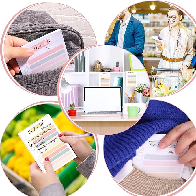 4 Packs to Do List Notepad, 240 Sheets Daily to Do List Sticky Notes 4x6Inches Memo Pad Pastel Candy Color Portable Planner for Coworkers Funny Office Gifts, 4 Cute Designs