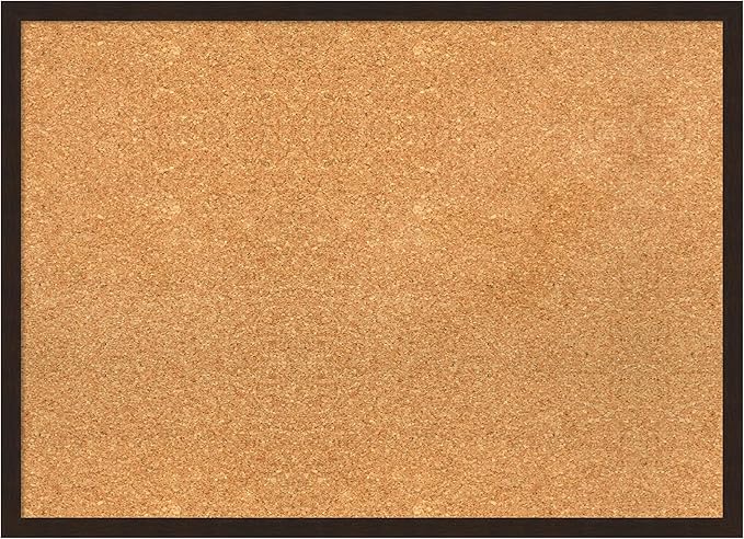Amanti Art Natural Cork Board for Wall, 21x29 Vision Board with Brown Wood Frame, Medium Corkboard Office Decor for Home Organization, Rustic Farmhouse Corkboard Pinboard to display items for home