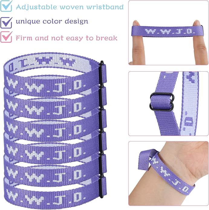 6PCS WWJD Bracelet for Women Men, Christian Gifts Wristbands, WWJD Rubber Bracelets - What Would Jesus Do Silicone Bracelet