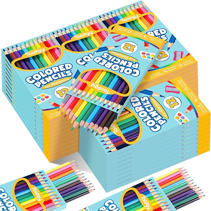 480 Count Colored Pencils Bulk, 40 Packs Colored Pencils for Kids 12 Colors, Pre-sharpened Coloring Pencils for Adults, Bulk School Supplies for Teachers, Back to School Supplies, Classroom Prizes
