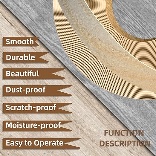 GSCIT Club Birch Edge Banding, 1/2 inch x 50ft roll of Veneer Edge Banding -Pre-glued Flexible, Real Wood Tape Banding for Cabinet Repair Furniture Restoration