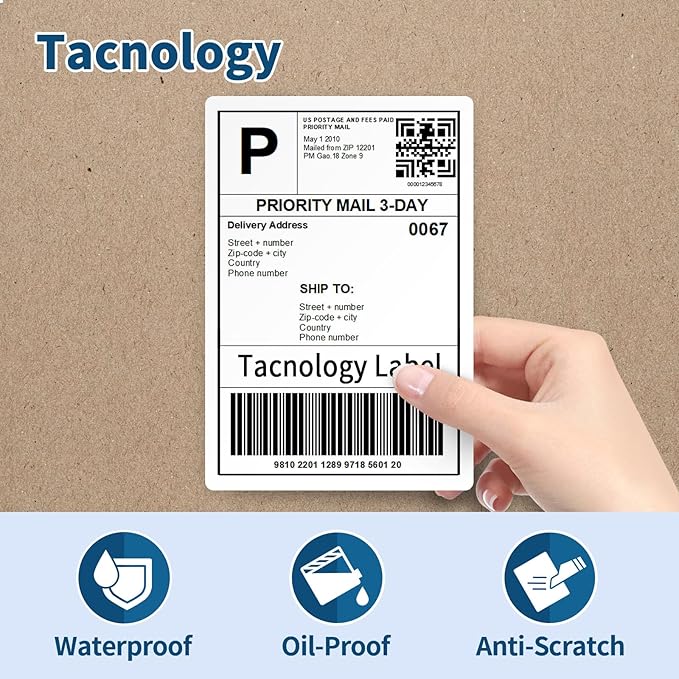 6 Rolls 4" x 6" Direct Thermal Shipping Labels, Compatible with Dymo 4XL, Rollo & Zebra Printer | 220 Labels/Roll, Perforated, Permanent Adhesive, BPA-Free