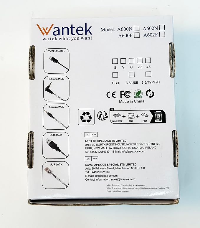 Wantek Phone Headset with Microphone Noise Cancelling,Telephone Headset 2.5mm Jack Compatible with Panasonic AT&T Uniden Cisco Linksys Grandstream Vtech Polycom Cordless Office Phones