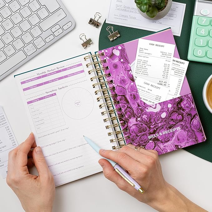 GoGirl Budget Planner & Monthly Bill Organizer – Monthly Financial Book with Pockets. Expense Tracker Notebook Journal, Compact (Dark Teal)