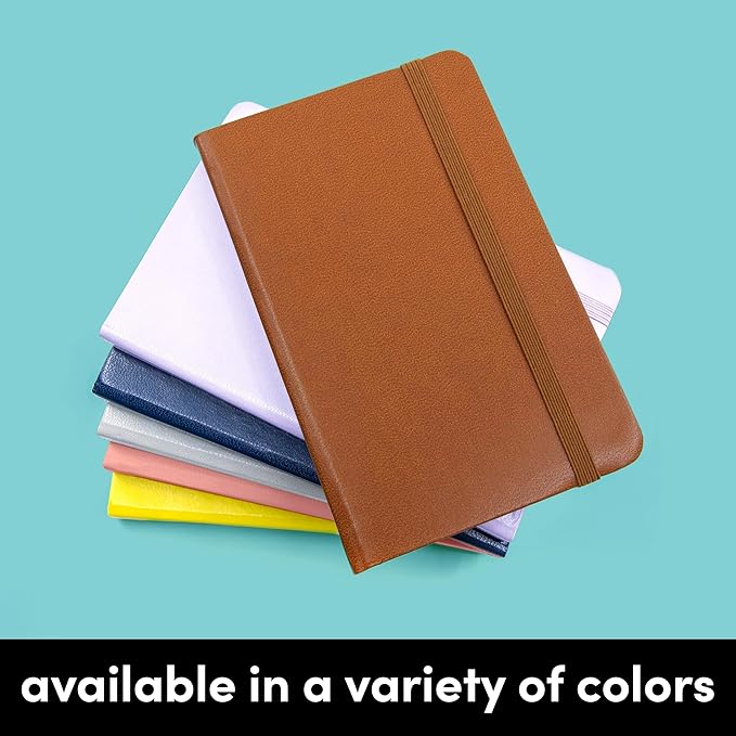 PAPERAGE Lined Pocket Journal Notebook, 1 Pack, (Blush), 160 Pages, Small, 3.6 inches x 5.6 inches - 100 GSM Thick Paper, Hardcover