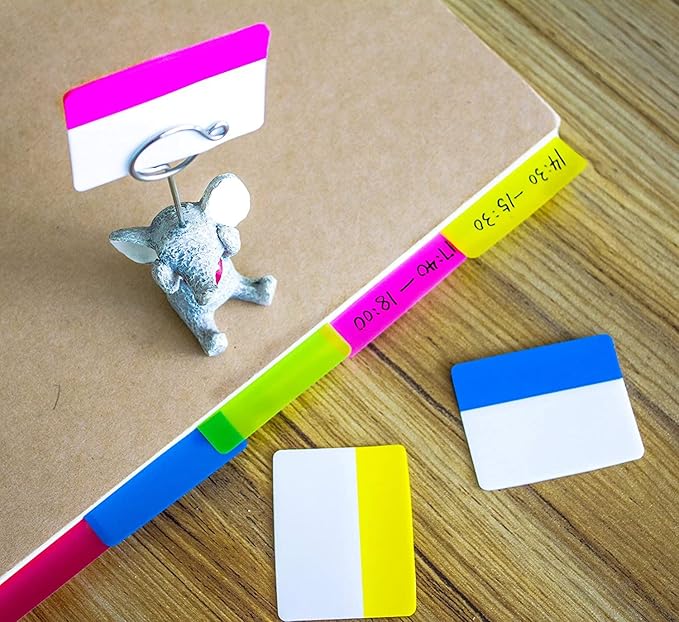 ELII 300 Pcs Tabs 2 Inch Sticky Index Tabs,Colorful Tabs for Notebooks,Writable and Transparent Book Tabs Page Tabs Colored Page Markers, Tabs for Books, Notebook Tabs, Tabs for Annotating Books