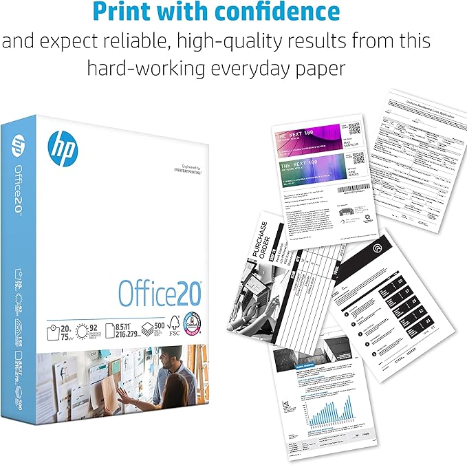 HP Printer Paper | 8.5 x 11 Paper | Office 20 lb | 1 Pallet - 40 Cartons - 200,000 Sheets | 92 Bright | Made in USA - FSC Certified | 112101P