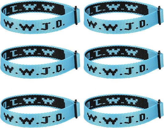 6PCS WWJD Bracelet for Women Men, Christian Gifts Wristbands, WWJD Rubber Bracelets - What Would Jesus Do Silicone Bracelet