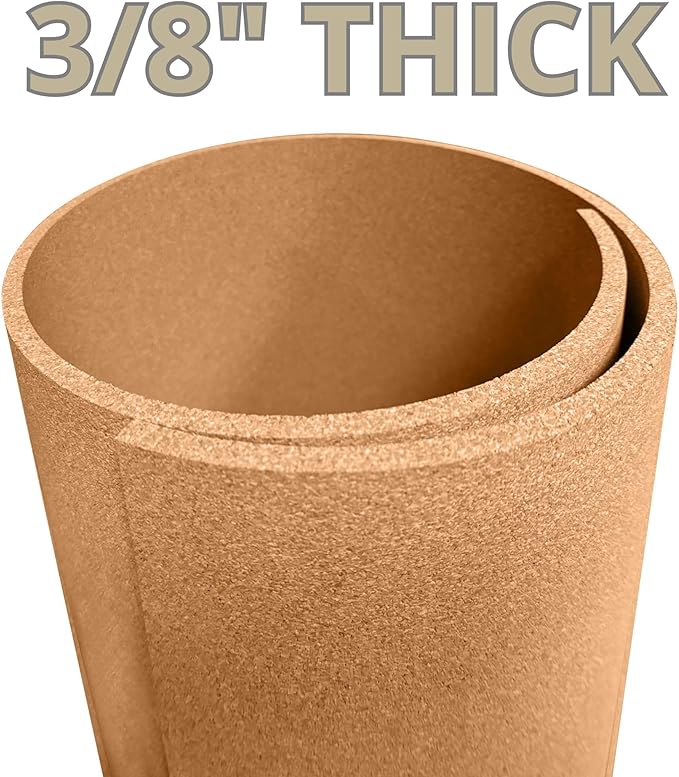 Manton Cork Premium Cork Roll - 4' x 14' x 3/8", 100% Natural Facing Grade Material for Bulletin Boards, Decorative Photo and Message Push Pin Displays - Perfect for Home, School, and Office