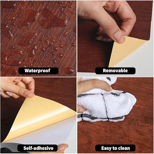GSCIT Club Cherry Wallpaper, 15.7 inch X 15ft Self Adhesive Wood Grain Repair Tape Patch for Tables, Chairs, Baseboards, Doors, Windows, Floors, Handicraft DIY.