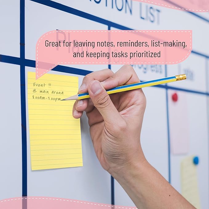 Mr. Pen Lined Sticky Notes - 4x6, 6 Pads, 45 Sheets, Morandi Colors