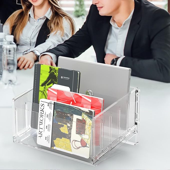 File Sorter Organizer, 5 Sections Acrylic Letter Tray for Desk, Mail Organizer Letter Holder for Envelopes, Mail, Electronics 1Pack