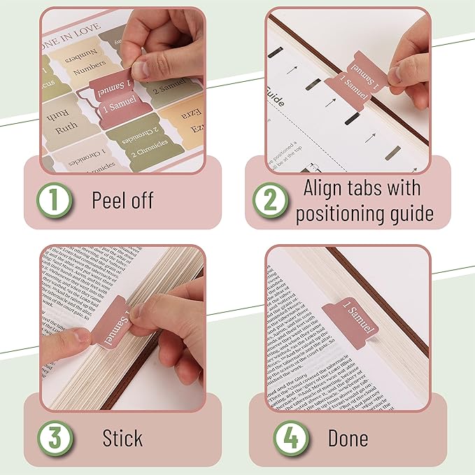 Mr. Pen- Bible Tabs with 2 Bookmark, 75 Tabs, Boho Theme, Laminated Bible Tabs for Women and Men, Bible Tabs for Study Bible, Bible Index Tabs, Bible Book Tabs, Bible Labels Tabs, Mr Pen Bible Tabs