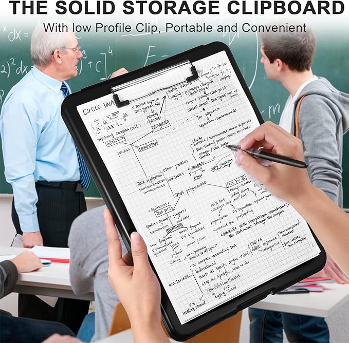 Epakh 18 Pcs Clipboard with Storage Bulks Plastic Storage Foldable Nursing Clipboard with Low Profile Clip for Student Teacher Nurse Employee, 9.5 x 13.5 Inch