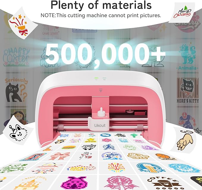 Likcut Vinyl Cutter Machine Creator Bundle with Carrying Case & Accessories, User-Friendly Sticker Maker Set, Portable Vinyl Printer for Sticker Joy Craft & Home Decor, School Project