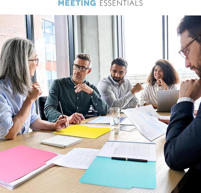 Colored File Folders Letter Size - 100-Pack Bulk, 10 Assorted Color File Folders for Documents, 1/3 Cut Tab - Office Supplies for Filing Cabinet, Desk, and File Folder Organization