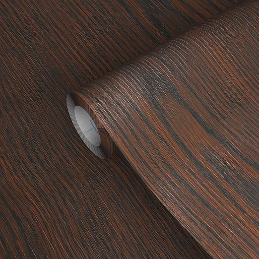 GSCIT Club Brown Walnut Wallpaper, 24 inch X 15ft Self Adhesive Wood Grain Repair Tape Patch for Tables, Chairs, Baseboards, Doors, Windows, Floors, Handicraft DIY.