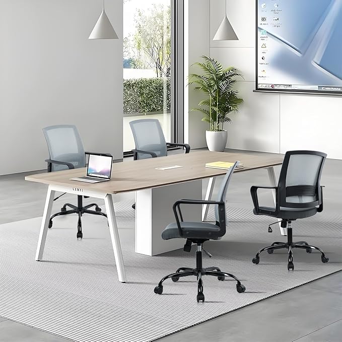 CLATINA Ergonomic Office Desk Chair - Mesh Office Chair with Adjustable Lumbar Support, Rolling Comfortable Computer Task Chairs with Arms for Home Conference-Gray, 2 Pack