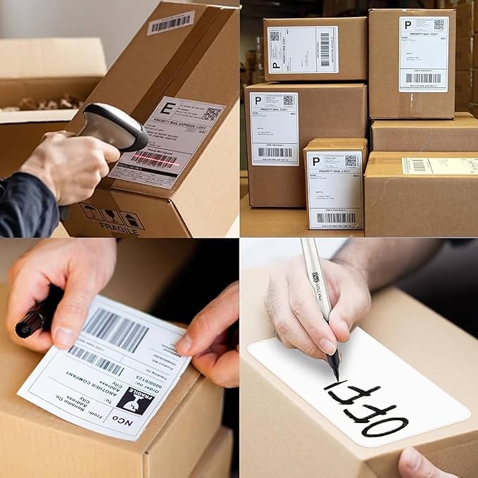 5.5" x 8.5", 25 Sheets, 50 Printable Half Sheet Labels, Blank Mailing Labels for Laser & Inkjet Printers, Letter Size