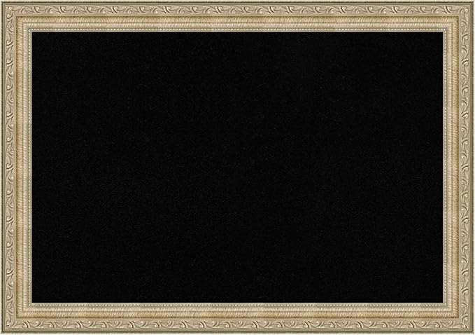 Amanti Art Black Cork Board for Wall, 14x20 Vision Board with Gold Frame, Small Corkboard Office Decor for Home Organization, Traditional Corkboard Pinboard to Display Items for Home Organization in