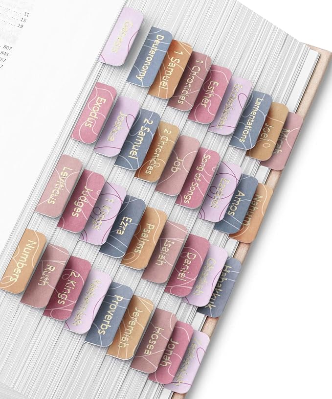 Mr. Pen- Bible Tabs, 75 Tabs, Honeycomb Hues, Gold Embossed Lettering, Laminated Bible Tabs for Women and Men, Bible Tabs for Study Bible Index Tabs, Bible Book Tabs, Bible Labels Tabs