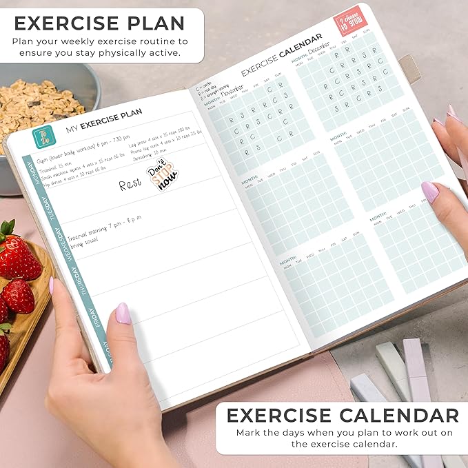 Clever Fox Weekly Meal Planner - Weekly & Daily Meal Prep Journal with Shopping and Grocery Lists for Menu Planning, Healthy Diet & Weight Loss Tracking, Lasts 1 Year, Undated, A5 - Seashell